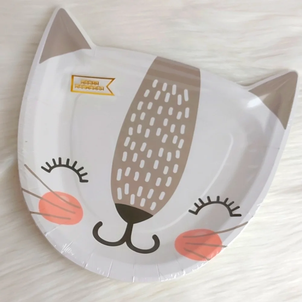 Disposable Kitty Design Plates
